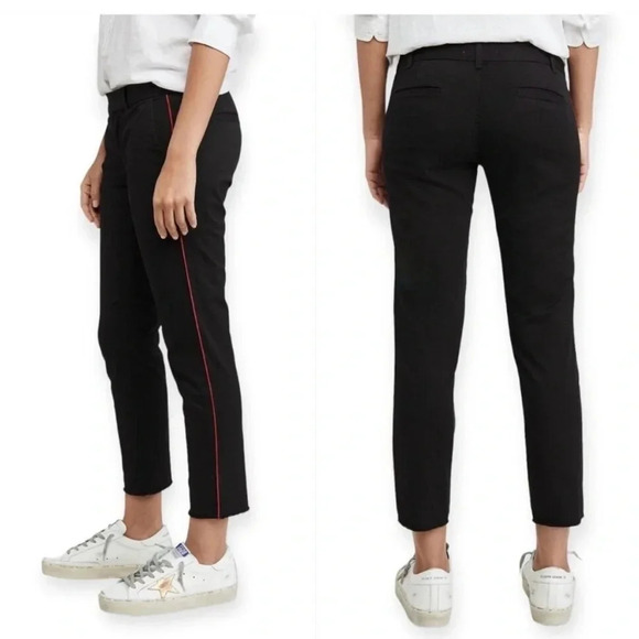 Nili Lotan sz 6 black East Hampton Pants black with red piping great condition - Picture 8 of 9
